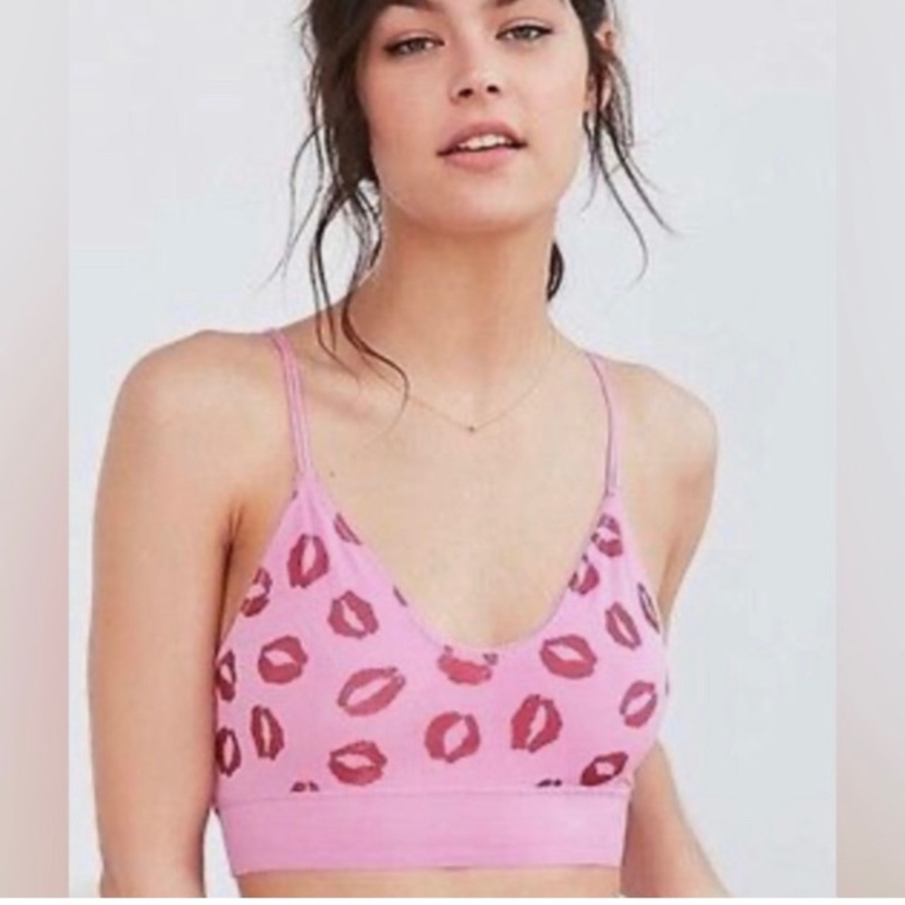 Out from under Urban Outfitters pink lips bralette S
